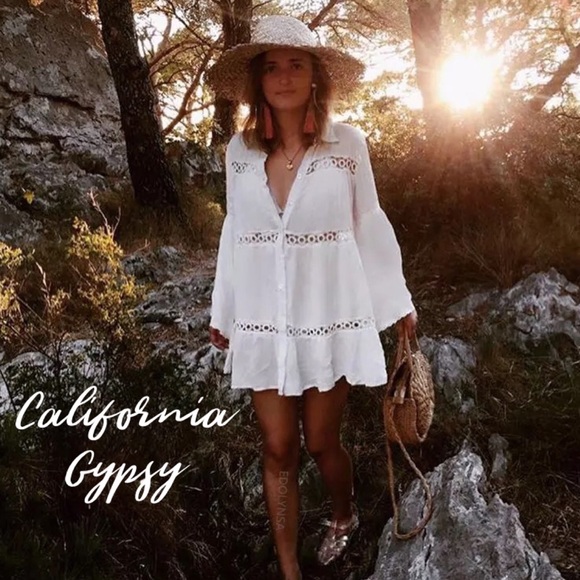 Bohemian Gypsy Mini Dress Coverup - Picture 8 of 13